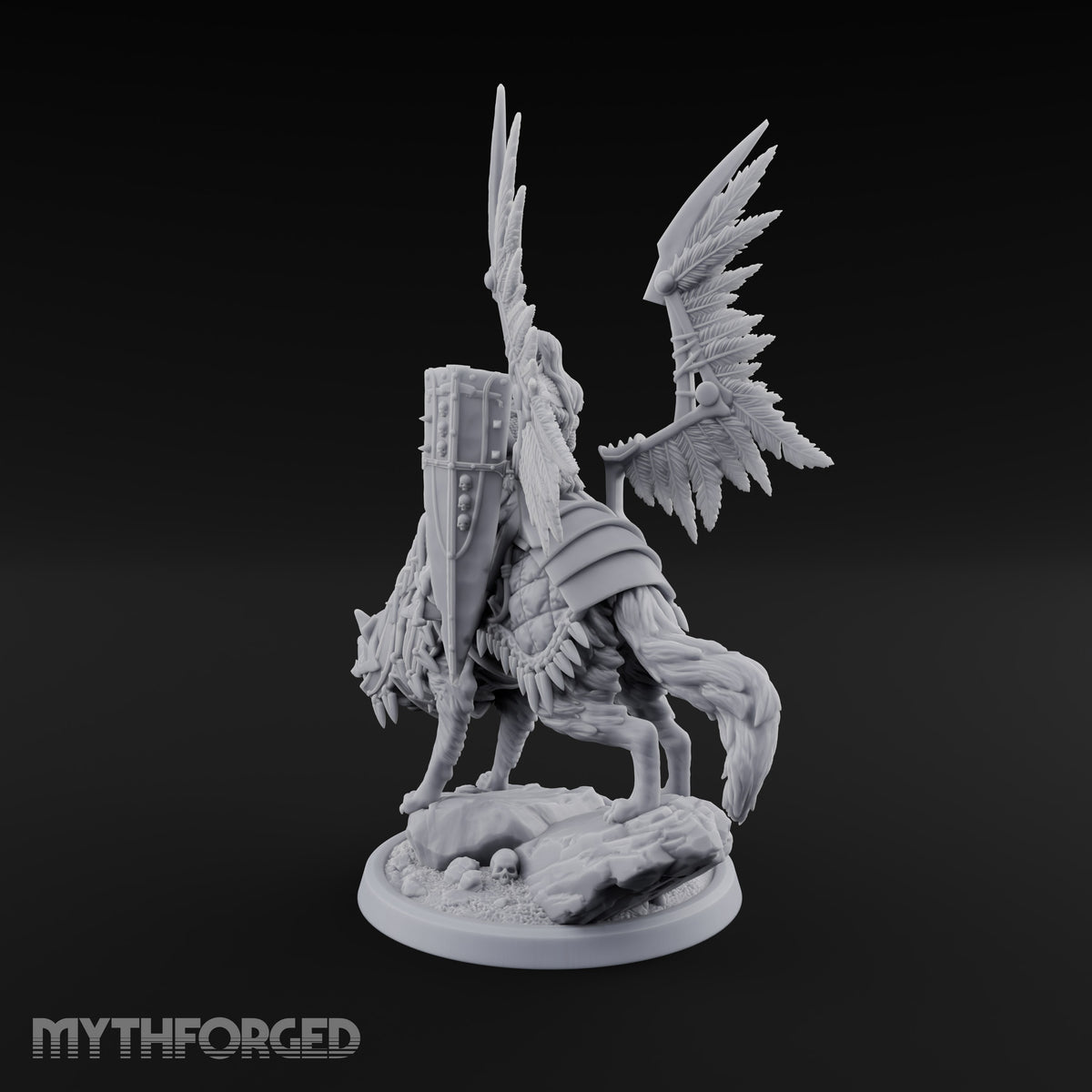 Steel, Feather and Fang Human Winged Hussar on Dire Wolf C