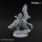 Steel, Feather and Fang Human Winged Hussars on Dire Wolves — C