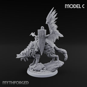 Steel, Feather and Fang Human Winged Hussar on Dire Wolf C