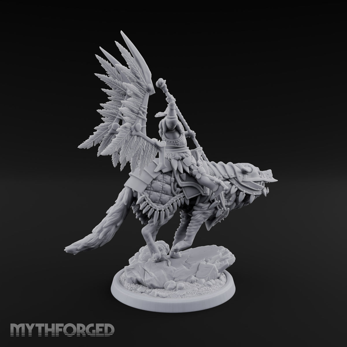 Steel, Feather and Fang Human Winged Hussars on Dire Wolves — D