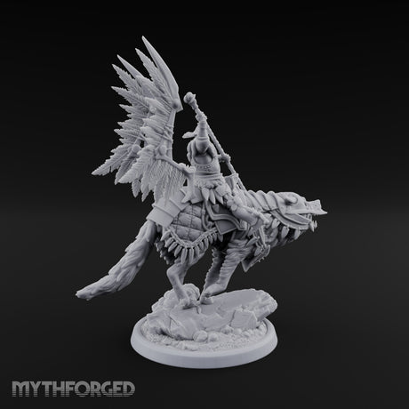 Steel, Feather and Fang Human Winged Hussar on Dire Wolf D