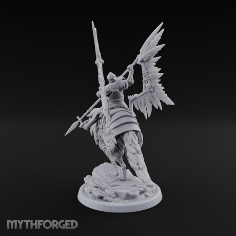 Steel, Feather and Fang Human Winged Hussar on Dire Wolf D