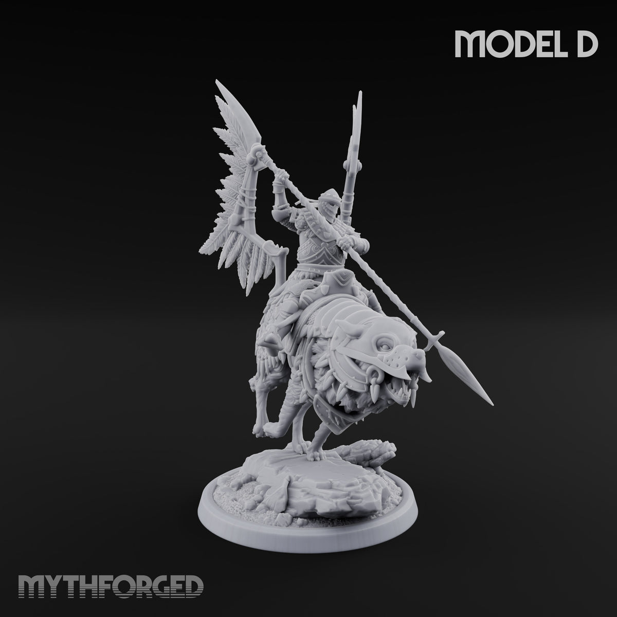 Steel, Feather and Fang Human Winged Hussars on Dire Wolves — D