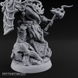 Axe Raising Ancestral Dwarf DraugrWarlord Miniature for Dungeons and Dragons, Pathfinder or other TTRPGs