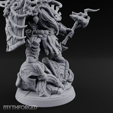 Axe Raising Ancestral Dwarf DraugrWarlord Miniature for Dungeons and Dragons, Pathfinder or other TTRPGs