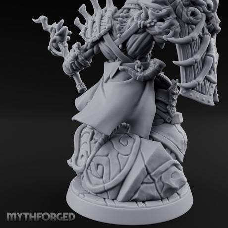 Axe Raising Ancestral Dwarf DraugrWarlord Miniature for Dungeons and Dragons, Pathfinder or other TTRPGs