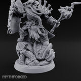 Axe Raising Ancestral Dwarf DraugrWarlord Miniature for Dungeons and Dragons, Pathfinder or other TTRPGs