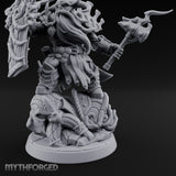 Axe Raising Ancestral Dwarf DraugrWarlord Miniature for Dungeons and Dragons, Pathfinder or other TTRPGs