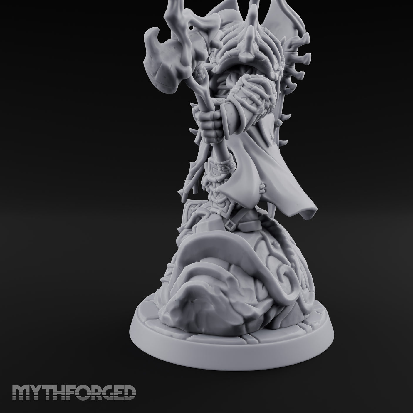 Axe Raising Ancestral Dwarf DraugrWarlord Miniature for Dungeons and Dragons, Pathfinder or other TTRPGs