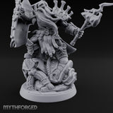 Axe Raising Ancestral Dwarf DraugrWarlord Miniature for Dungeons and Dragons, Pathfinder or other TTRPGs