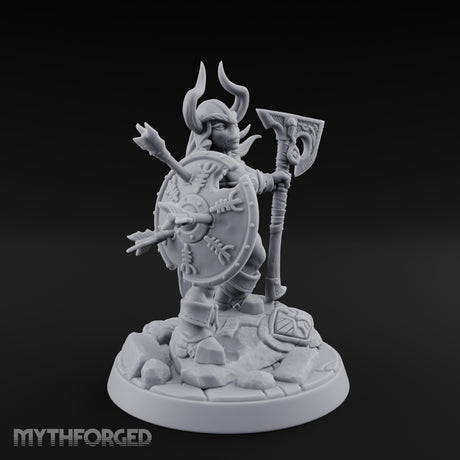 Arrow Peppered Dwarf Draugr Pinup Miniature for Dungeons and Dragons, Pathfinder or other TTRPGs