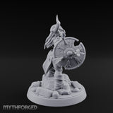 Arrow Peppered Dwarf Draugr Pinup Miniature for Dungeons and Dragons, Pathfinder or other TTRPGs