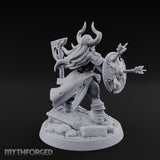 Arrow Peppered Dwarf Draugr Pinup Miniature for Dungeons and Dragons, Pathfinder or other TTRPGs