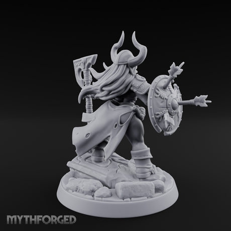 Arrow Peppered Dwarf Draugr Pinup Miniature for Dungeons and Dragons, Pathfinder or other TTRPGs