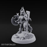 Arrow Peppered Dwarf Draugr Pinup Miniature for Dungeons and Dragons, Pathfinder or other TTRPGs