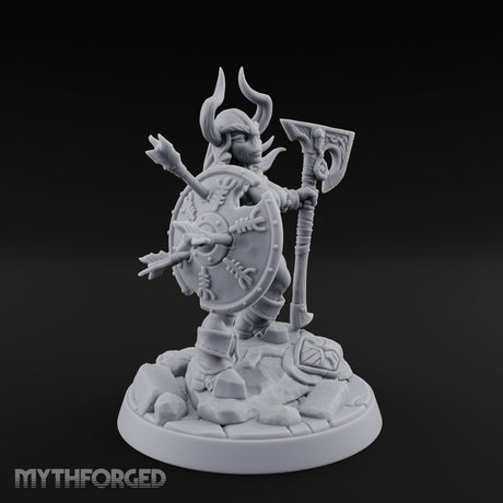 Arrow Peppered Dwarf Draugr Pinup Miniature for Dungeons and Dragons, Pathfinder or other TTRPGs