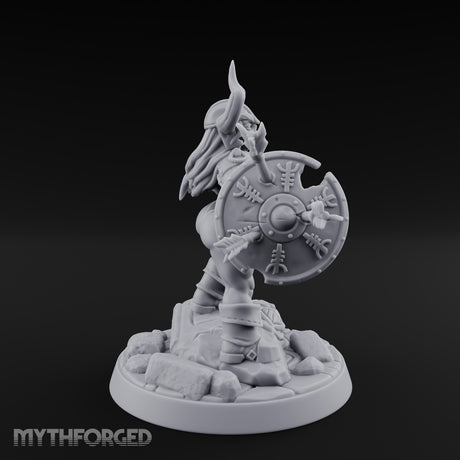 Arrow Peppered Dwarf Draugr Pinup Miniature for Dungeons and Dragons, Pathfinder or other TTRPGs