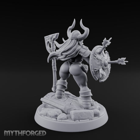 Arrow Peppered Dwarf Draugr Pinup Miniature for Dungeons and Dragons, Pathfinder or other TTRPGs