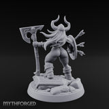 Arrow Peppered Dwarf Draugr Pinup Miniature for Dungeons and Dragons, Pathfinder or other TTRPGs