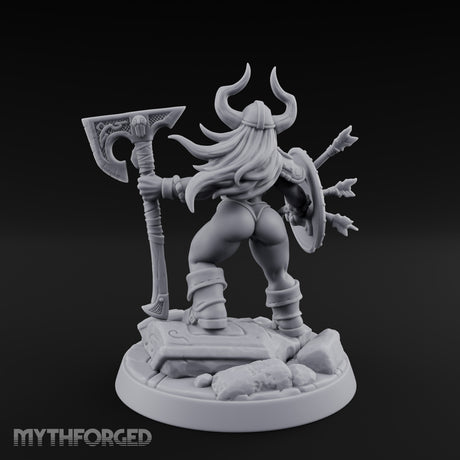 Arrow Peppered Dwarf Draugr Pinup Miniature for Dungeons and Dragons, Pathfinder or other TTRPGs