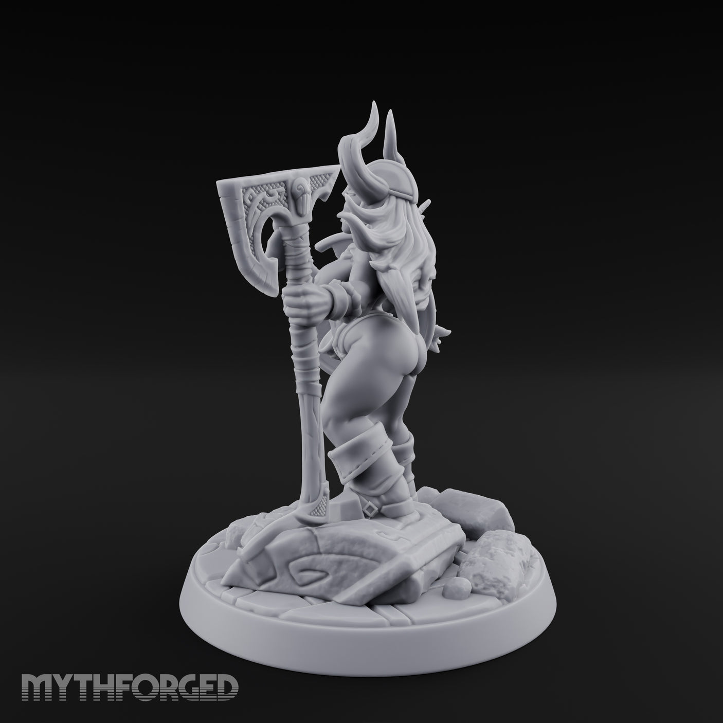 Arrow Peppered Dwarf Draugr Pinup Miniature for Dungeons and Dragons, Pathfinder or other TTRPGs
