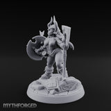 Arrow Peppered Dwarf Draugr Pinup Miniature for Dungeons and Dragons, Pathfinder or other TTRPGs