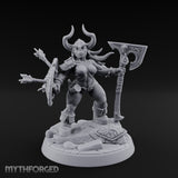 Arrow Peppered Dwarf Draugr Pinup Miniature for Dungeons and Dragons, Pathfinder or other TTRPGs