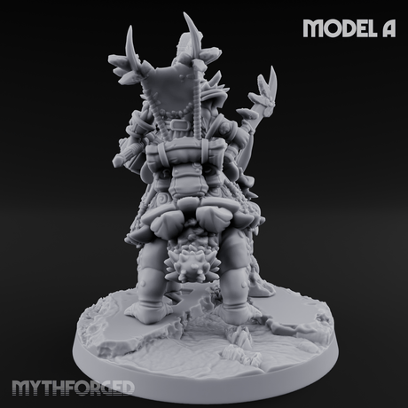 Tusks Raised Bellowing Triceratop Riding Dwarves A Miniature for Dungeons and Dragons, Pathfinder or other TTRPGs