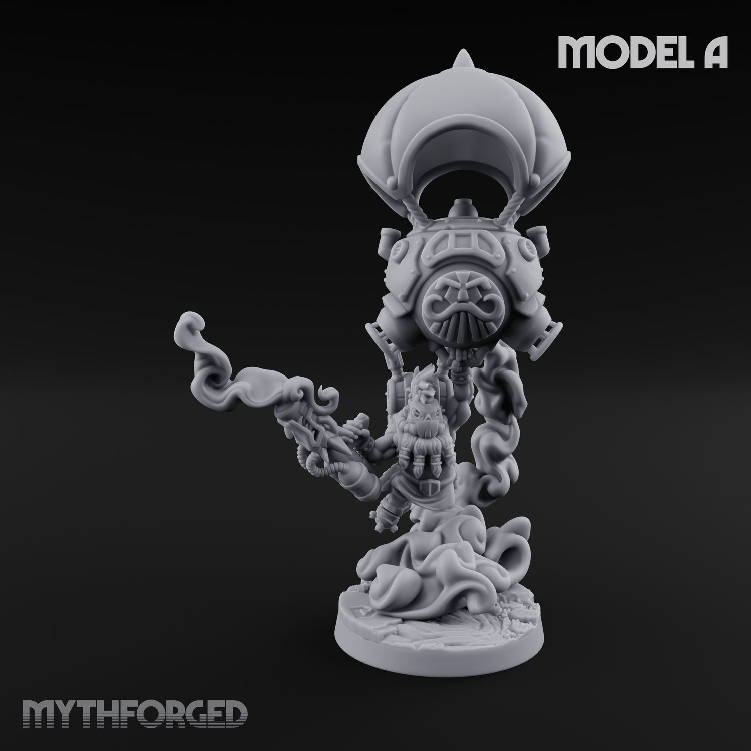 Floating Above Dwarf Bombardiers Miniature for Dungeons and Dragons, Pathfinder or other TTRPGs
