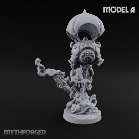 Floating Above Dwarf Bombardiers A Miniature for Dungeons and Dragons, Pathfinder or other TTRPGs