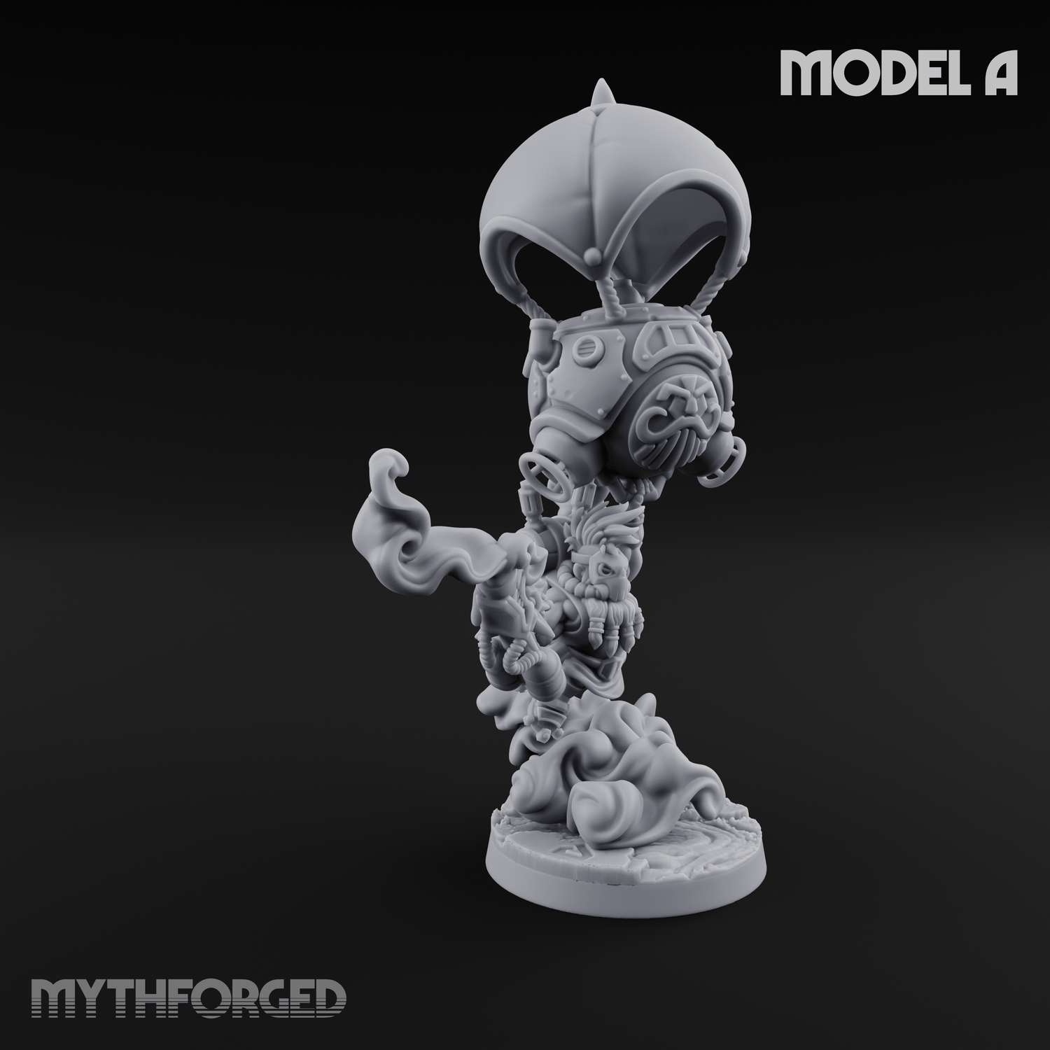 Floating Above Dwarf Bombardiers Miniature for Dungeons and Dragons, Pathfinder or other TTRPGs