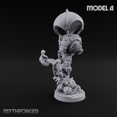 Floating Above Dwarf Bombardiers A Miniature for Dungeons and Dragons, Pathfinder or other TTRPGs