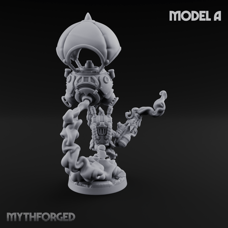 Floating Above Dwarf Bombardiers A Miniature for Dungeons and Dragons, Pathfinder or other TTRPGs
