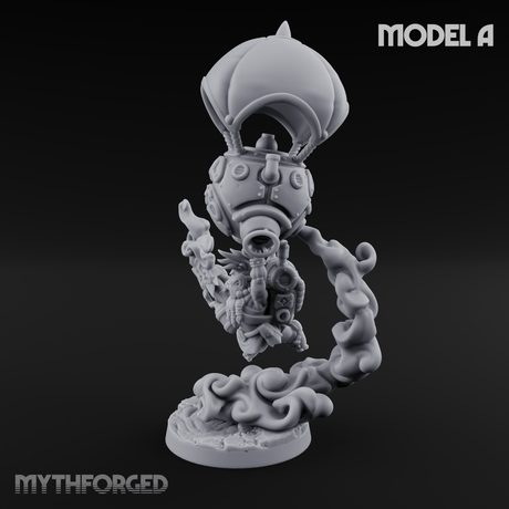 Floating Above Dwarf Bombardiers A Miniature for Dungeons and Dragons, Pathfinder or other TTRPGs