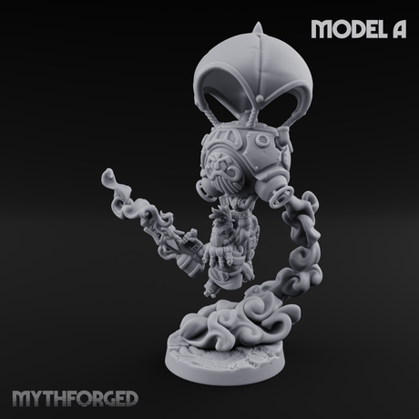 Floating Above Dwarf Bombardiers A Miniature for Dungeons and Dragons, Pathfinder or other TTRPGs