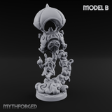 Floating Above Dwarf Bombardiers Miniature for Dungeons and Dragons, Pathfinder or other TTRPGs
