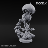 Floating Above Dwarf Bombardiers Miniature for Dungeons and Dragons, Pathfinder or other TTRPGs