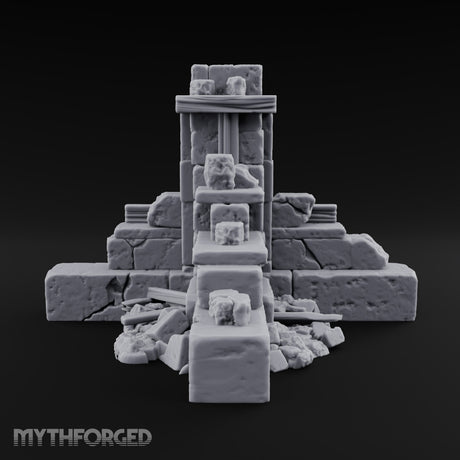 Snow Capped Ruined Stone Wall Set — A · Standard