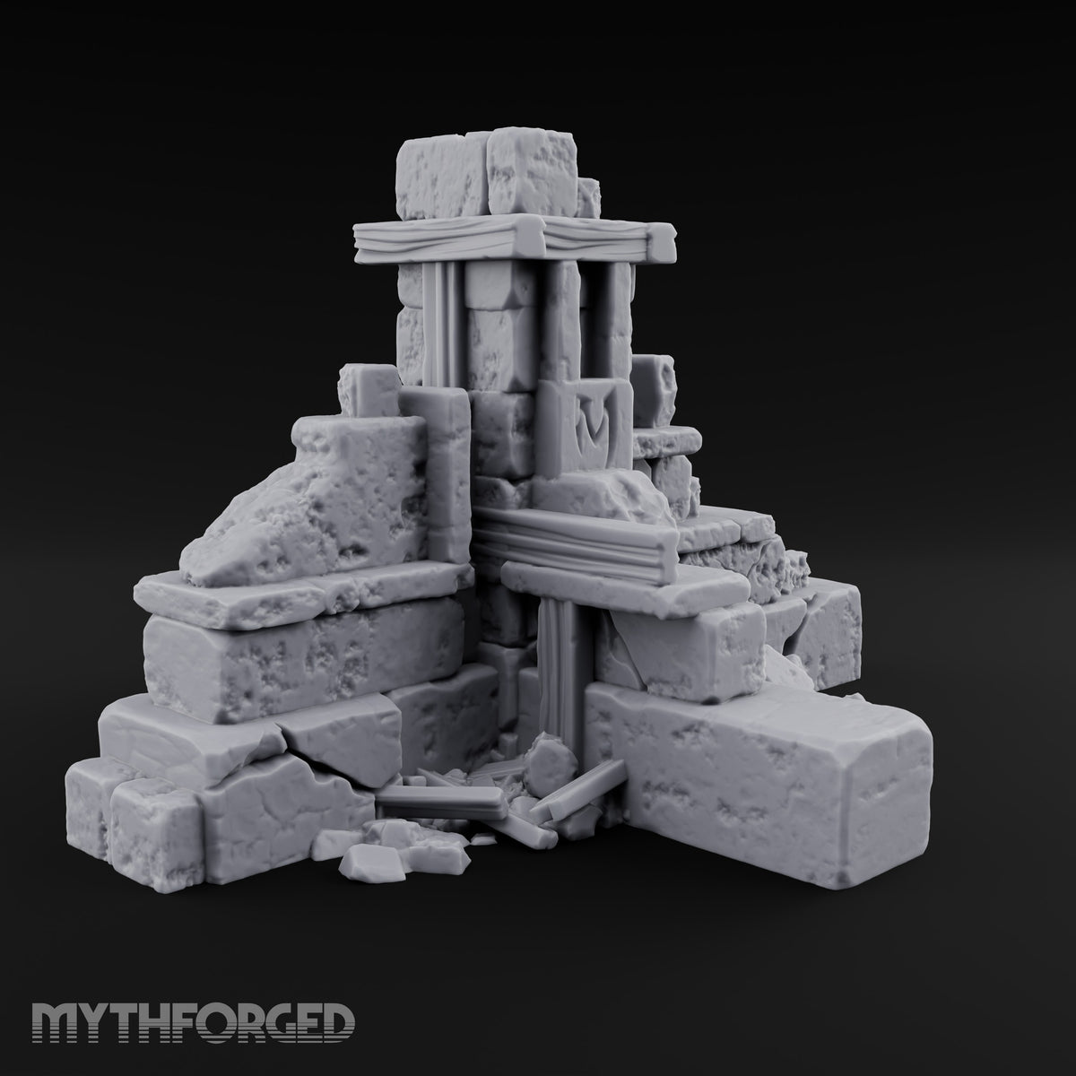 Snow Capped Ruined Stone Wall A — Standard