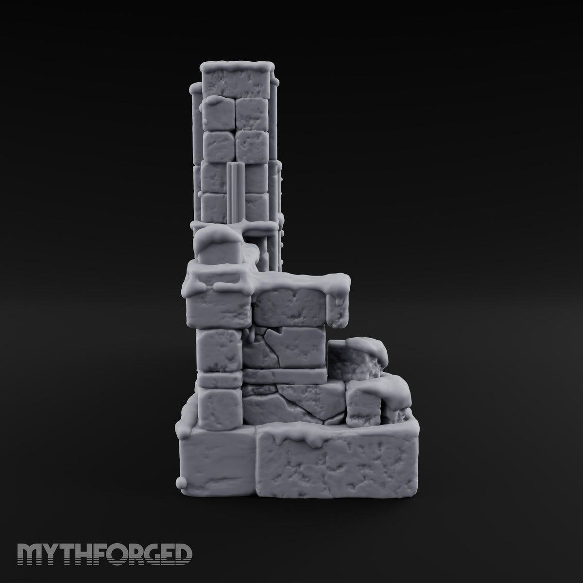 Snow Capped Ruined Stone Wall B — Snow