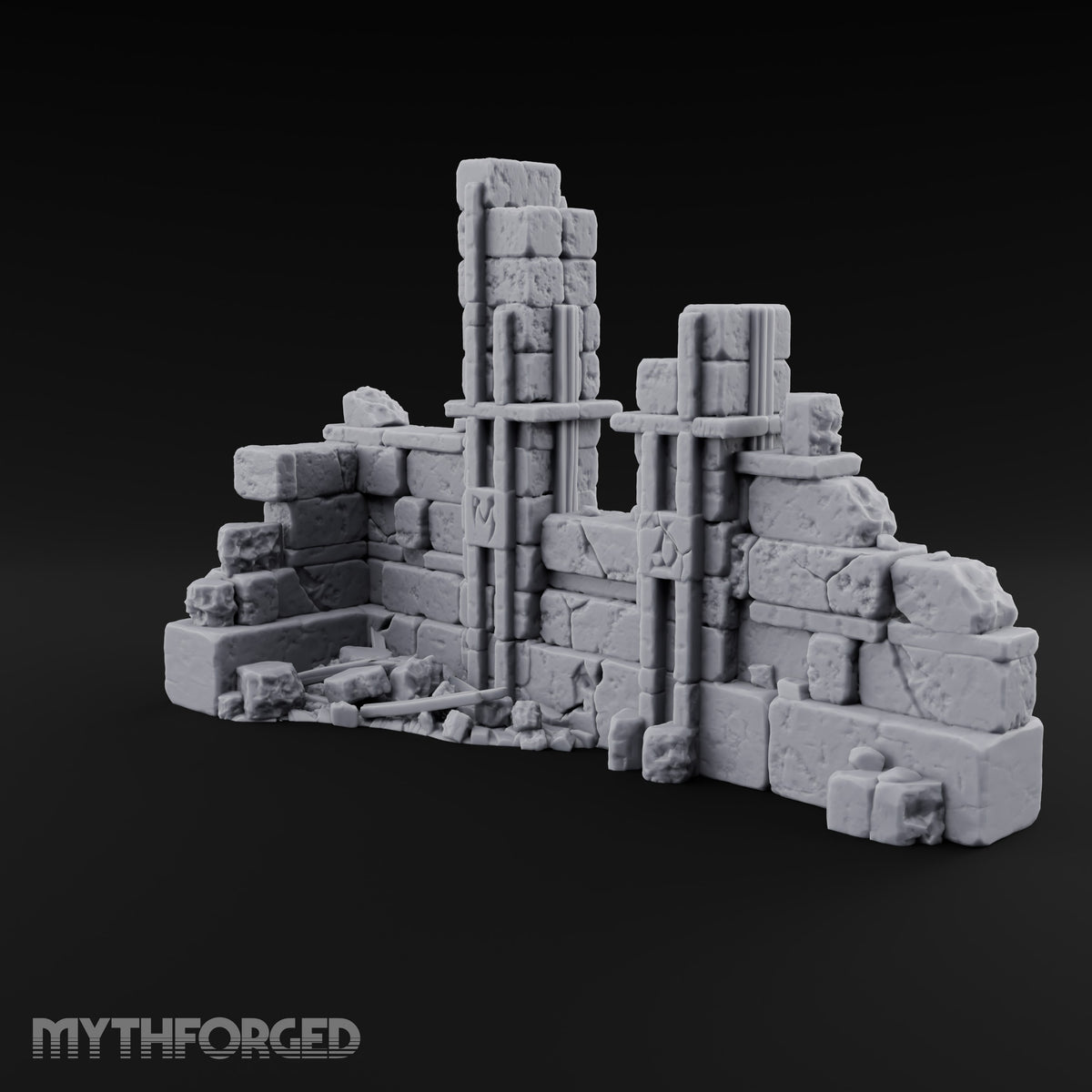 Snow Capped Ruined Stone Wall B — Standard