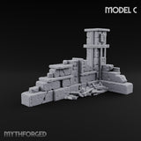 Snow Capped Ruined Stone Wall Set — C · Standard