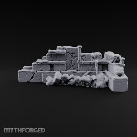 Snow Capped Ruined Stone Wall D — Snow