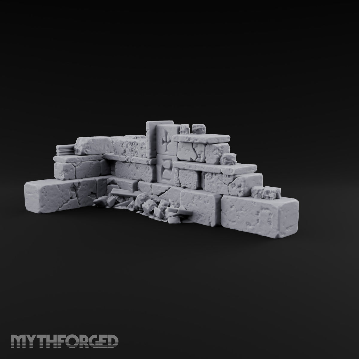 Snow Capped Ruined Stone Wall D — Standard