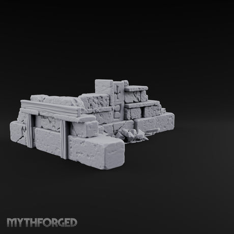 Snow Capped Ruined Stone Wall D — Standard