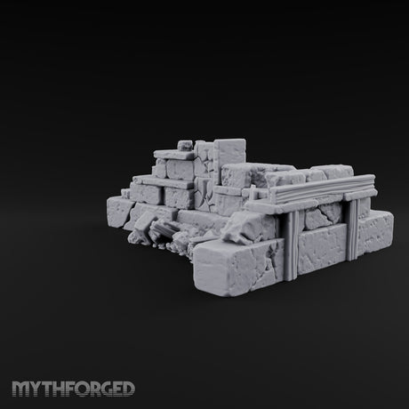 Snow Capped Ruined Stone Wall D — Standard