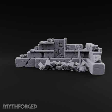 Snow Capped Ruined Stone Wall D — Standard