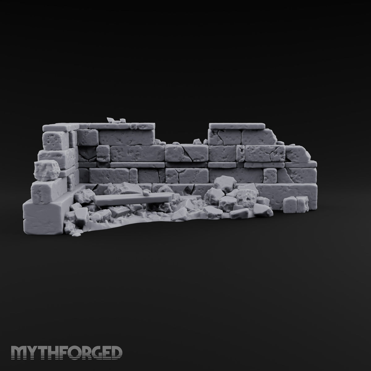 Snow Capped Ruined Stone Wall E — Standard