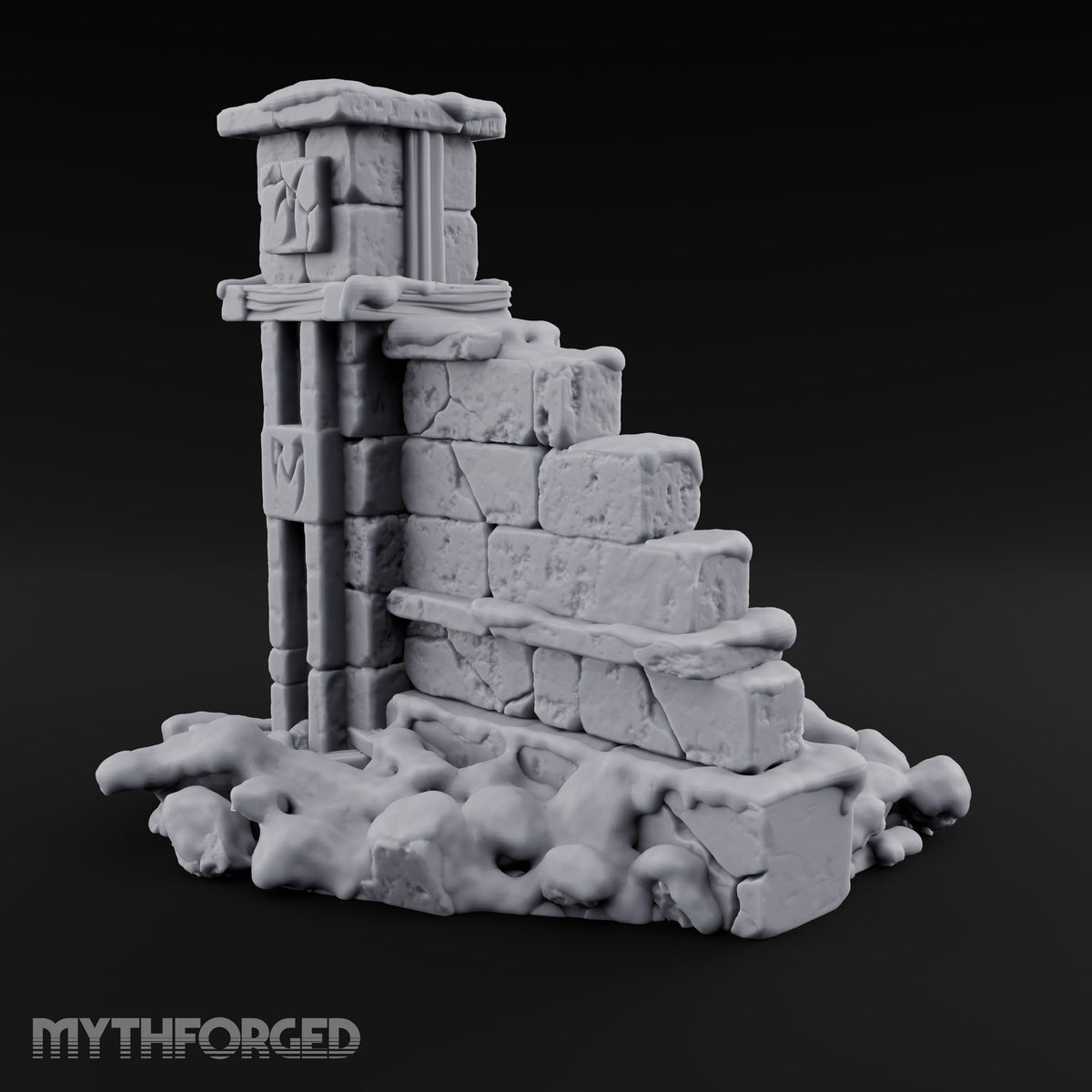 Snow Capped Ruined Stone Wall F — Snow