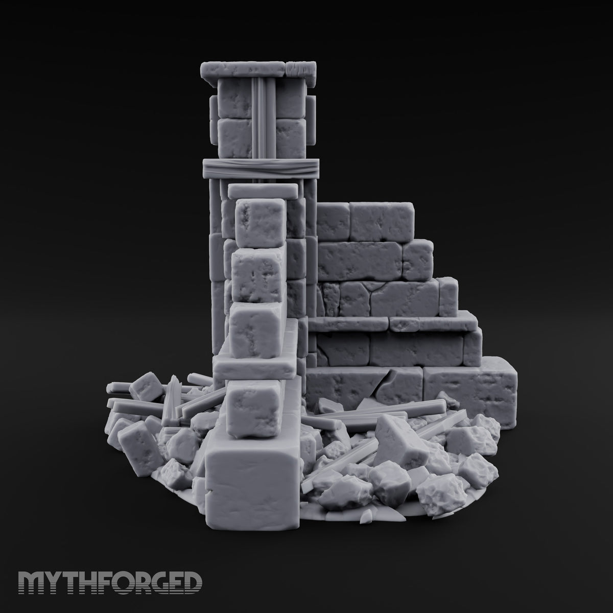 Snow Capped Ruined Stone Wall F — Standard